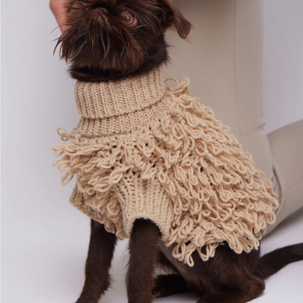 Ware of the Dog Small Hairy Hand Knit Dog Sweater NWT - Picture 3 of 15